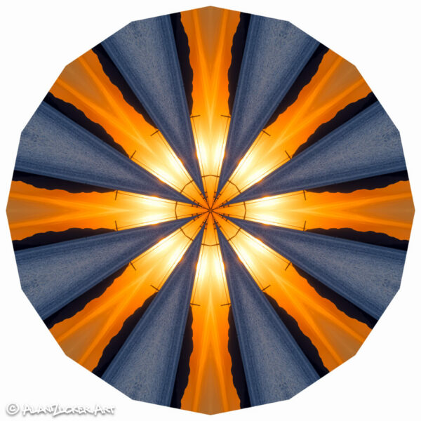 Golden gate mandala sun setting light